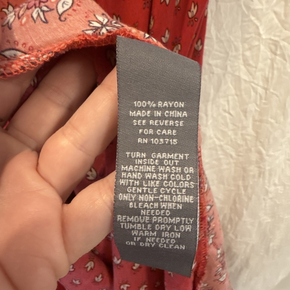 Sharagano Mixed Print Ditsy Floral Button Down Dress Size 16 Boho Asymmetrical - Picture 7 of 12